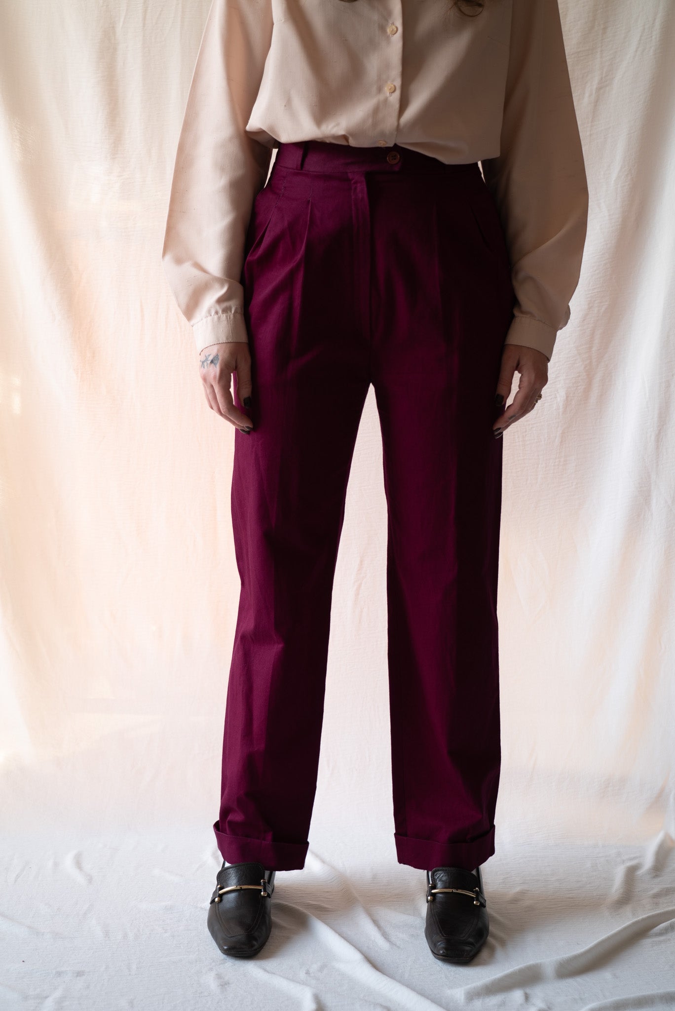 Burgundy Tailored Pants