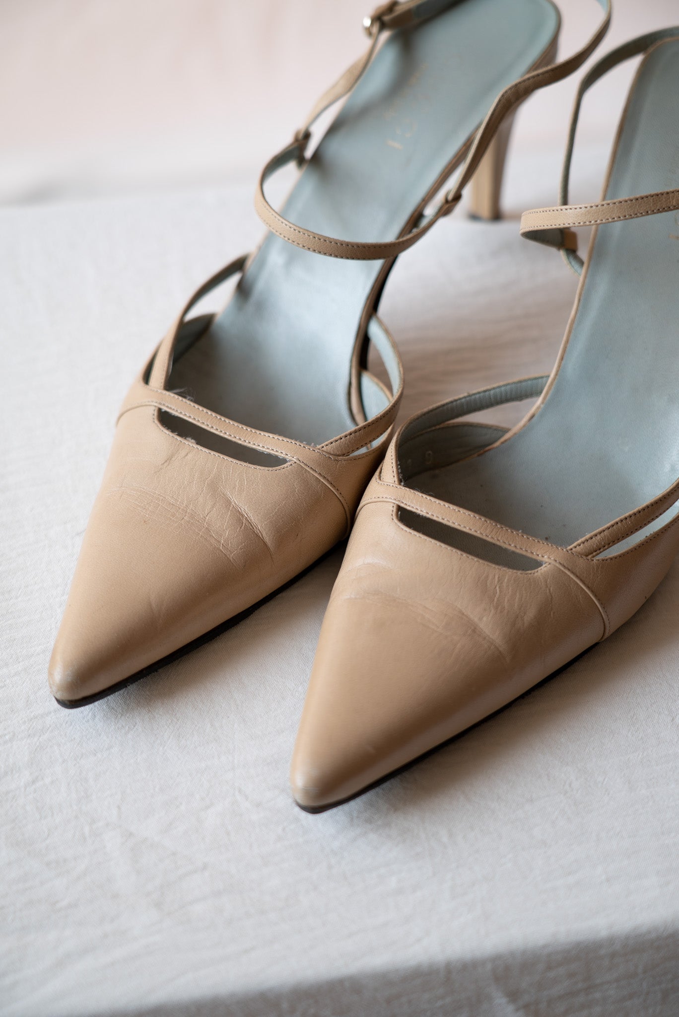 Gucci Slingback Tan Heels