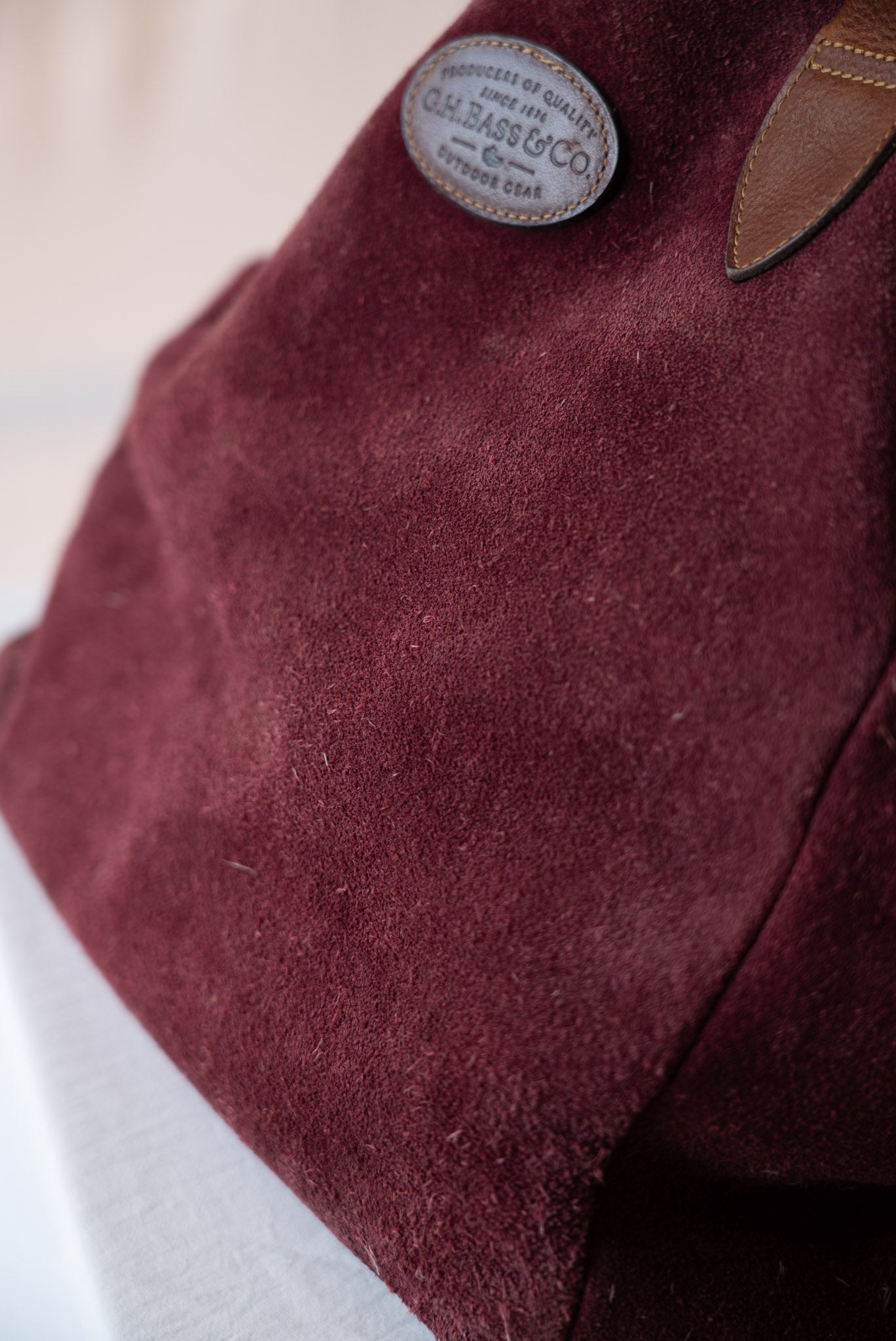 Suede Burgundy Handbag