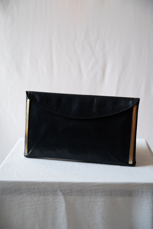 Rodo Navy Leather Clutch