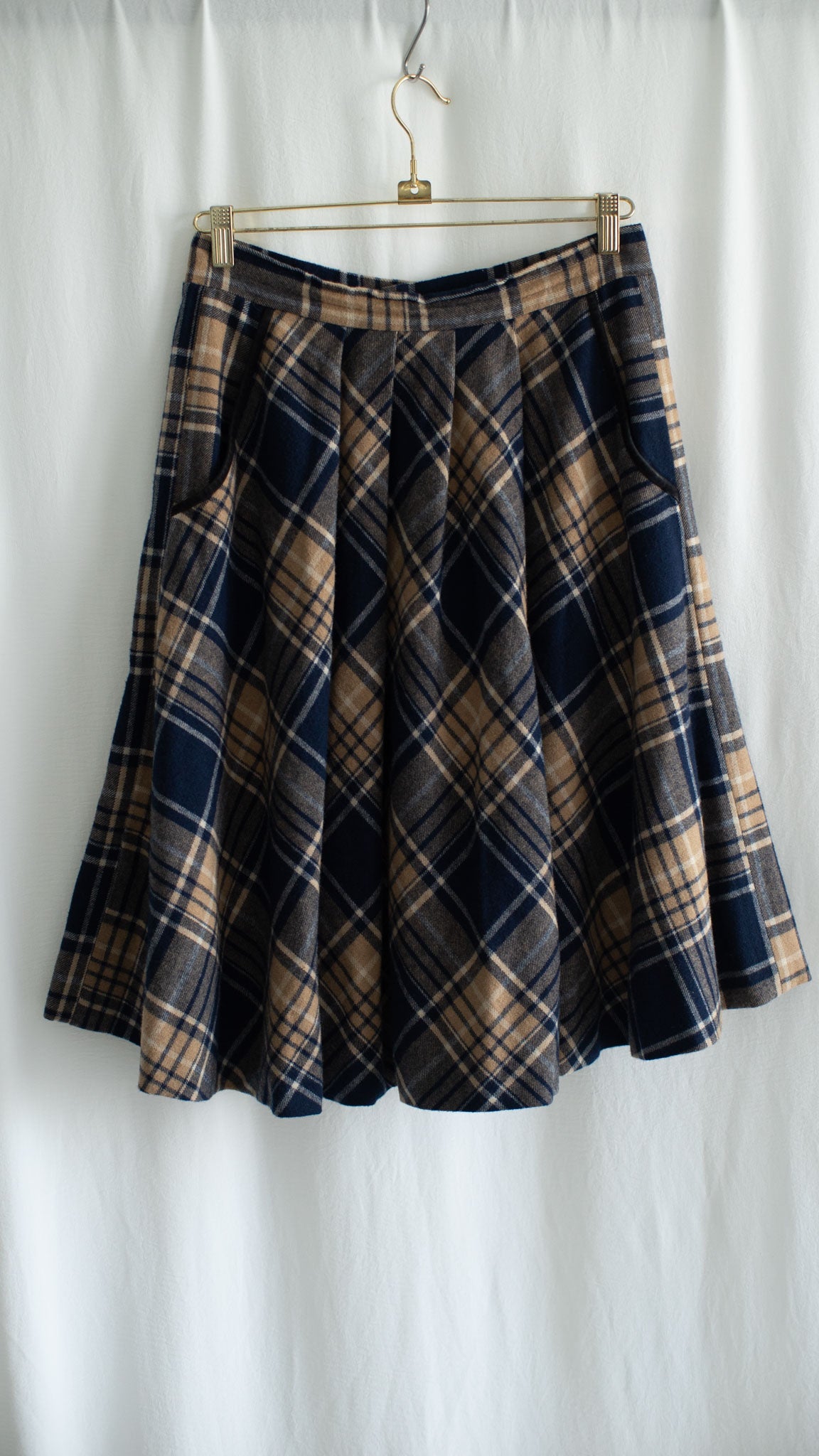 Plaid Wool Skirt