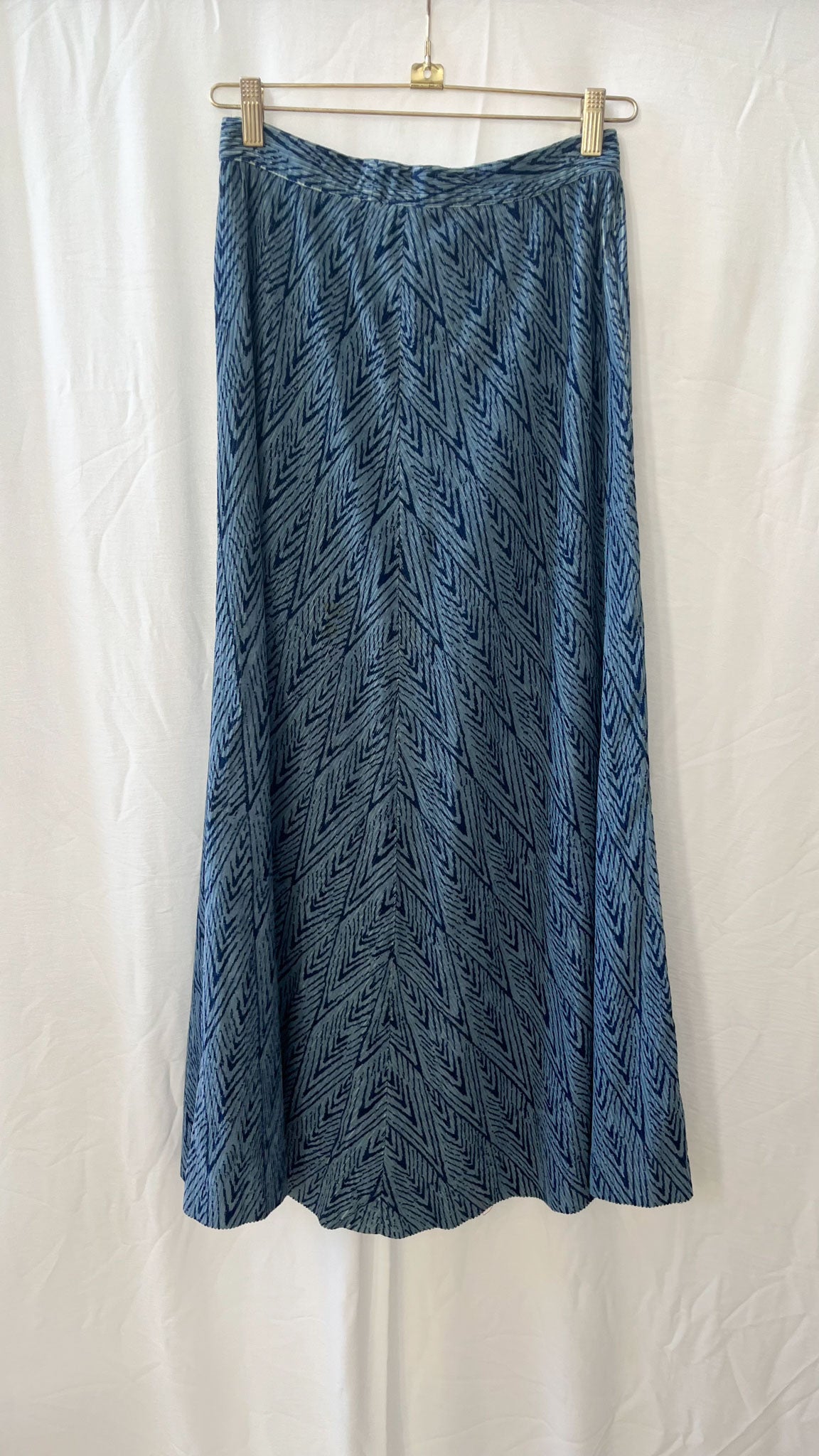 Light Blue Corduroy Maxi Skirt 70s
