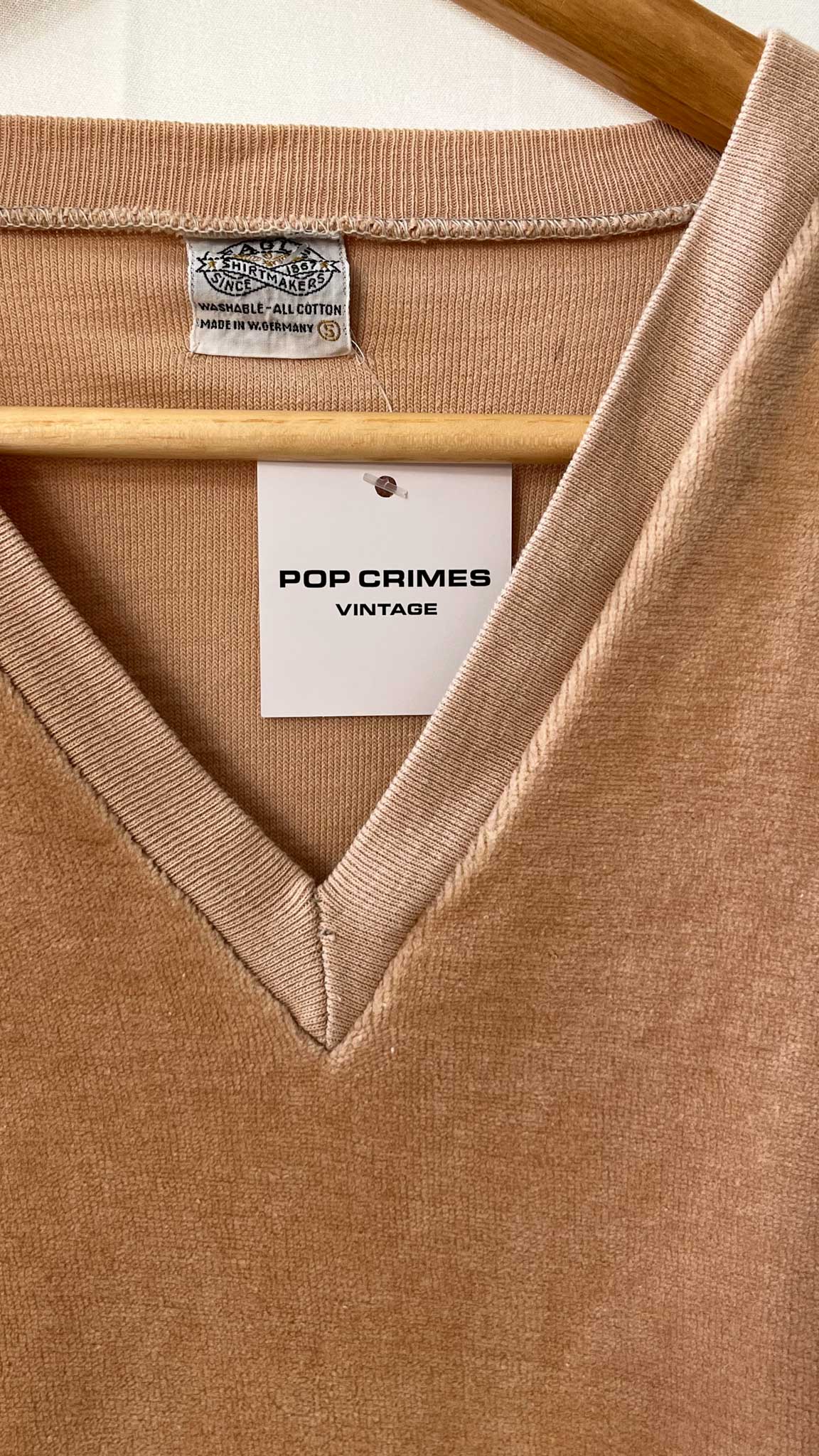 Light Brown Velvet T-Shirt 70s