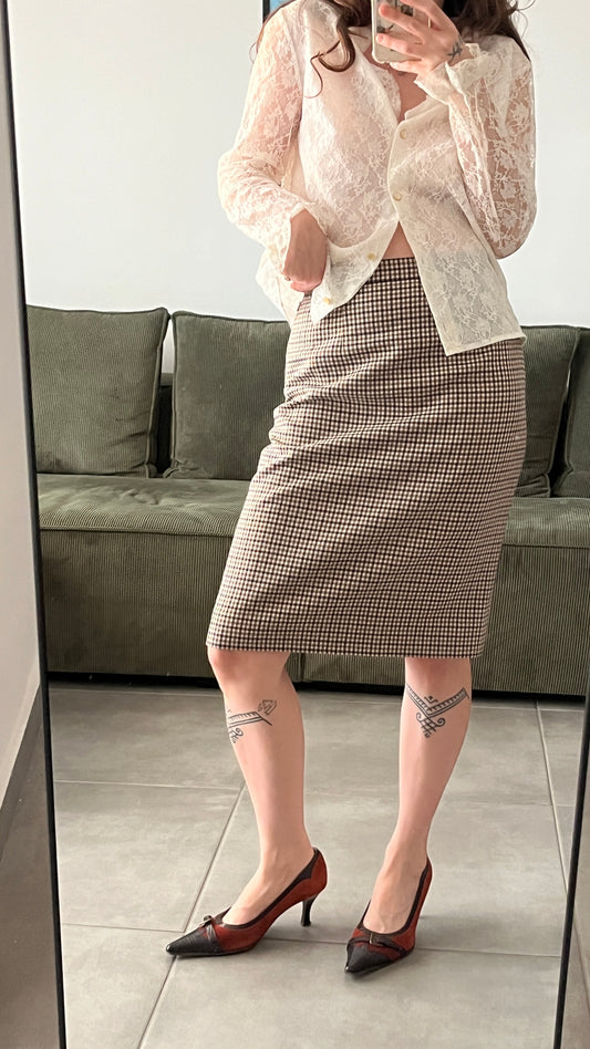 British Wool Pencil Skirt, 70s