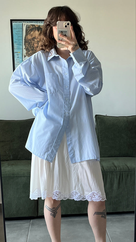 Light Blue Fine Stripes Button-Down Shirt