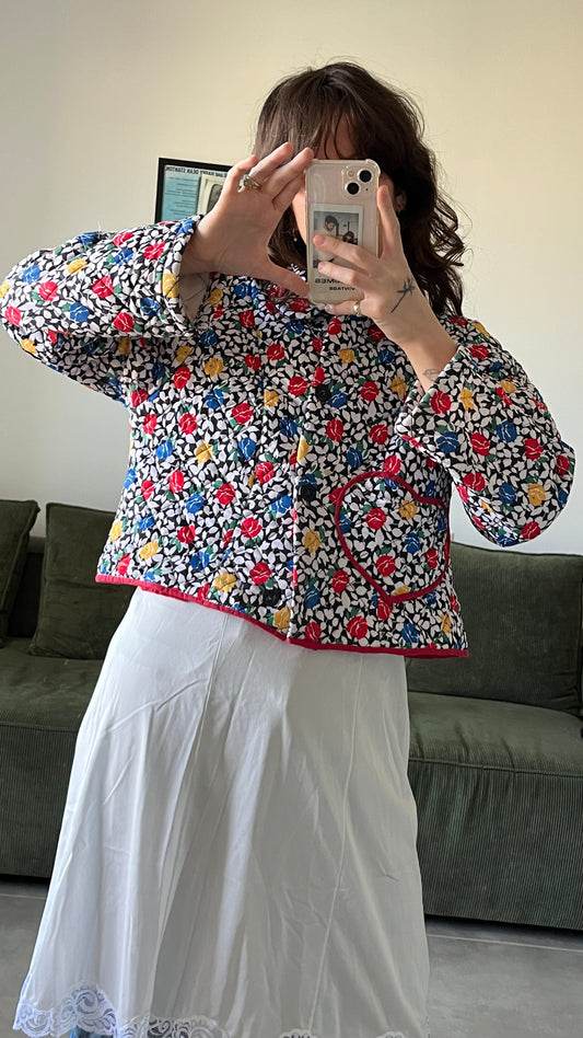 Quilted Cropped Upcycled Jacket