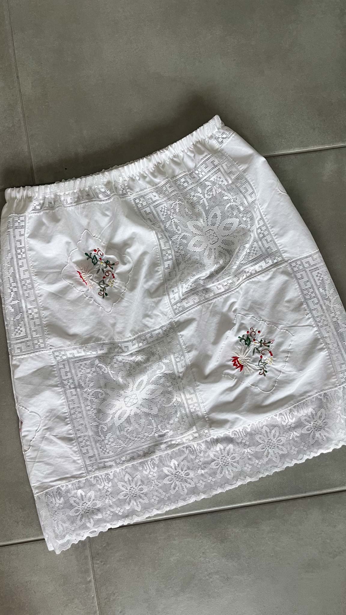 Handmade Patches Midi Skirt