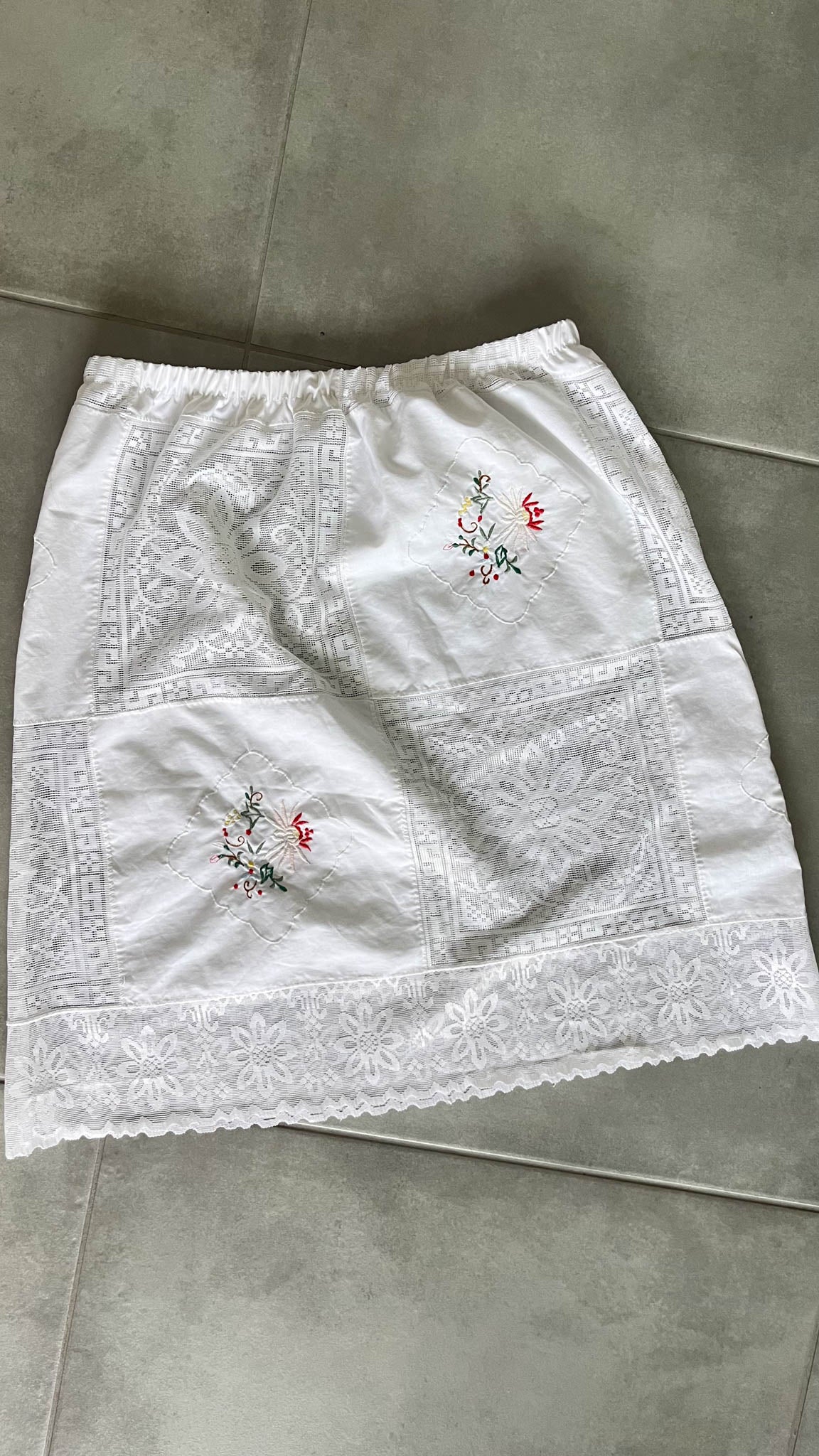Handmade Patches Midi Skirt