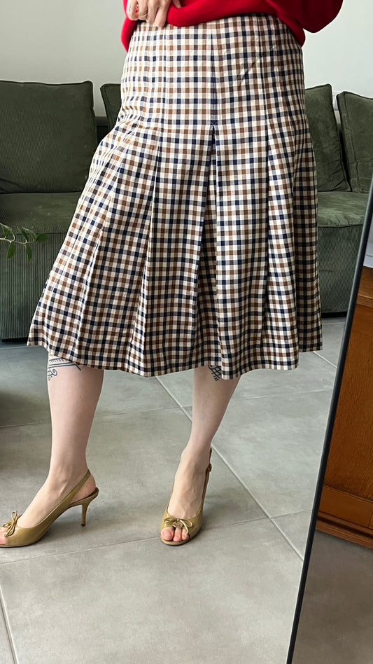 Pleated Check Skirt 70s
