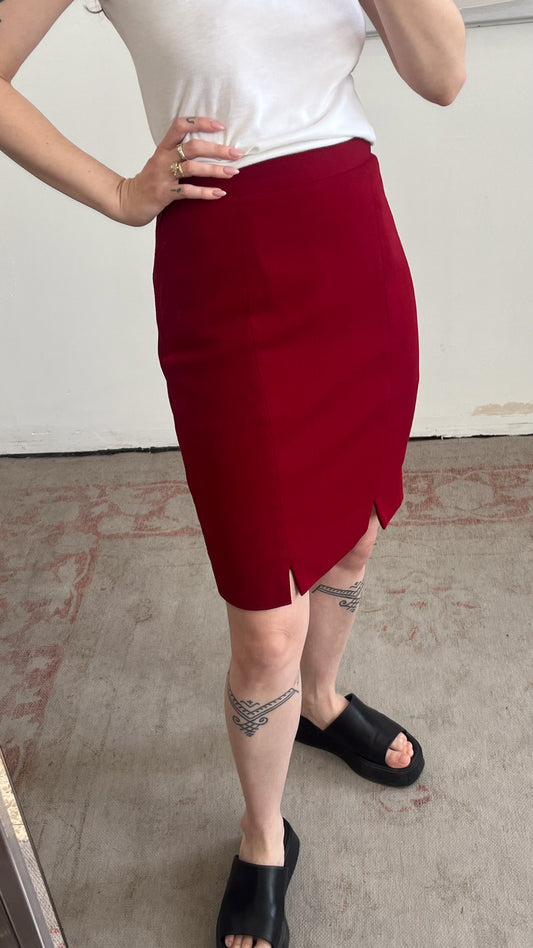Burgundy Mini Skirt 90s