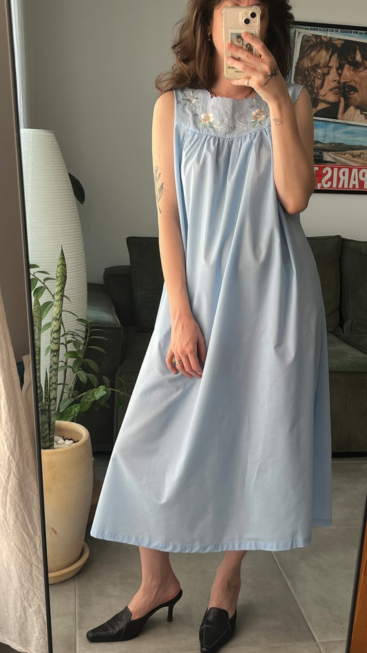 Embroidered Short-Sleeve Nightgown