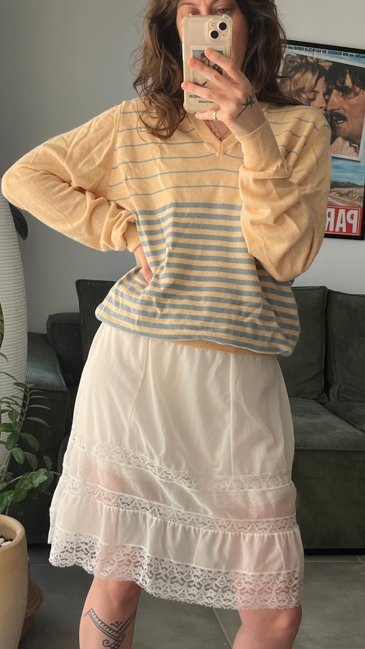 Thin Striped V-Neck Sweater