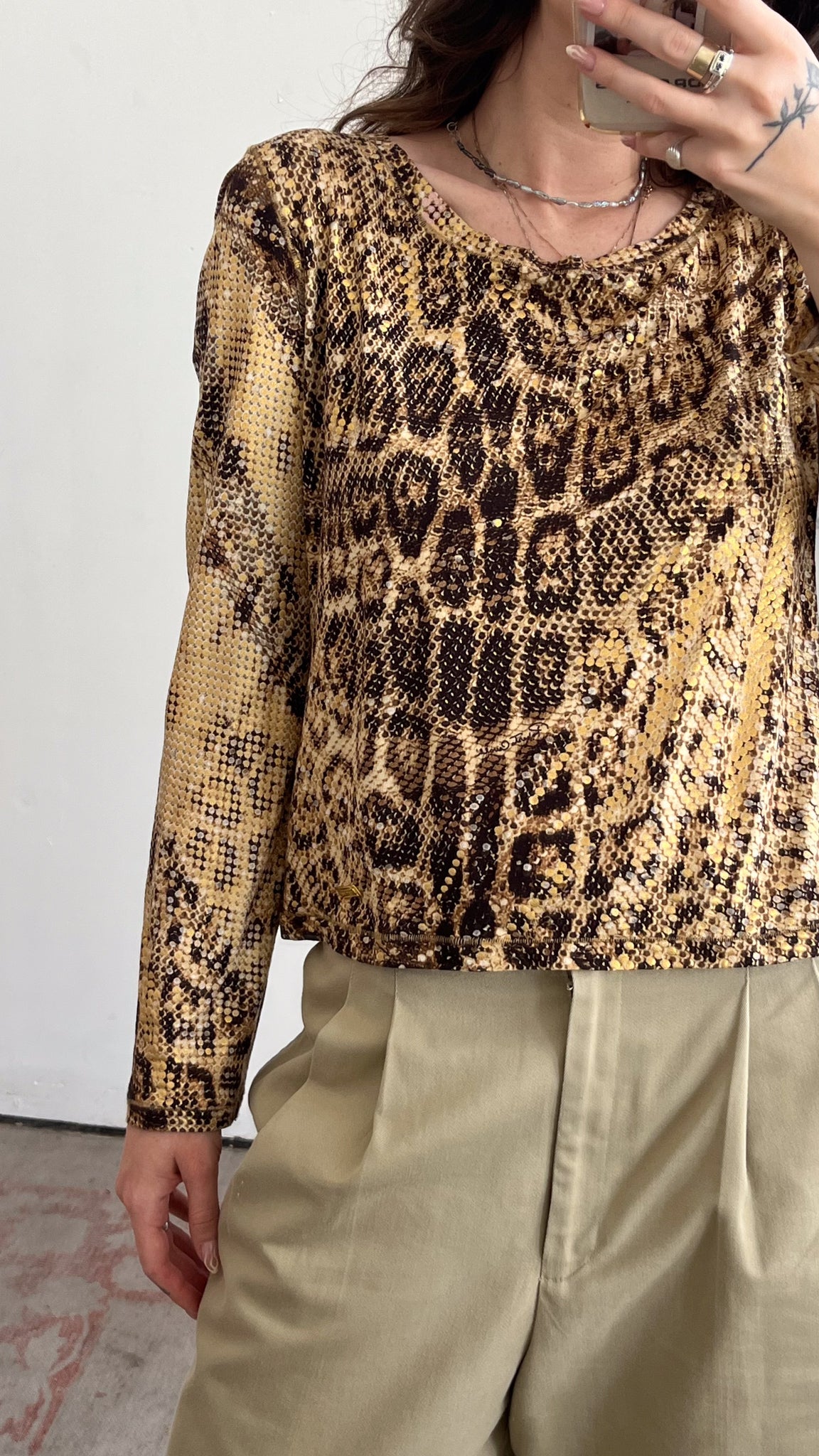 Snake Print Shirt Roberto Cavalli Y2K