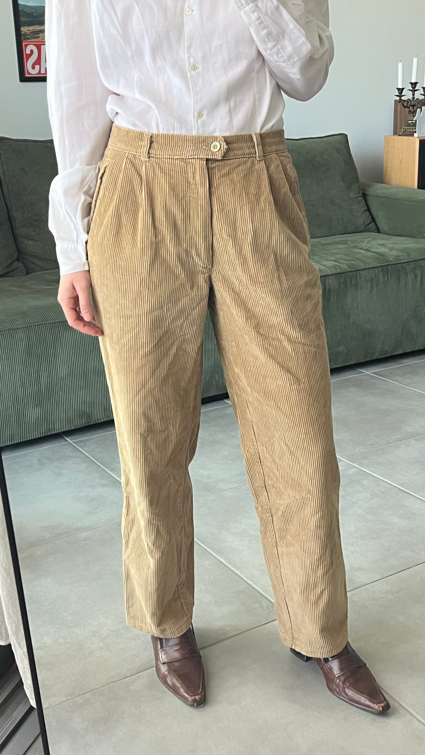 Benetton Mid-Rise Corduroy Pants
