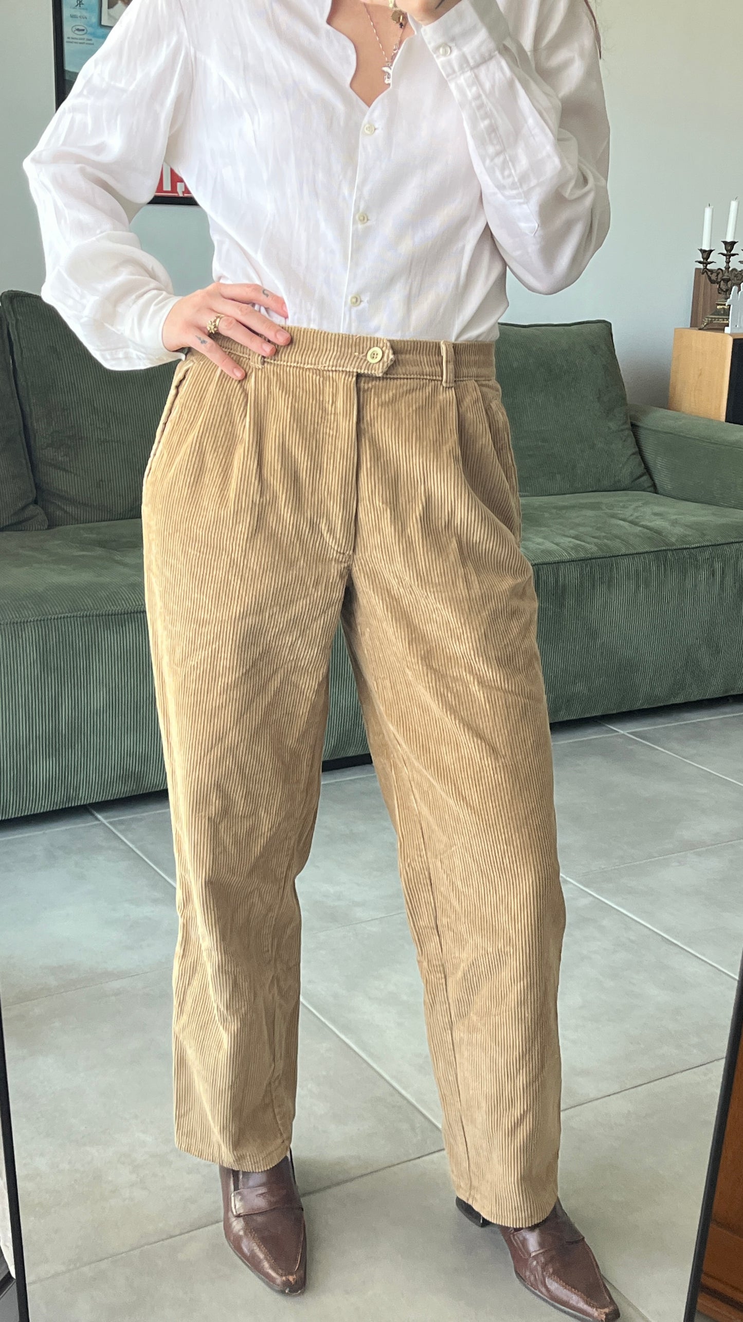 Benetton Mid-Rise Corduroy Pants