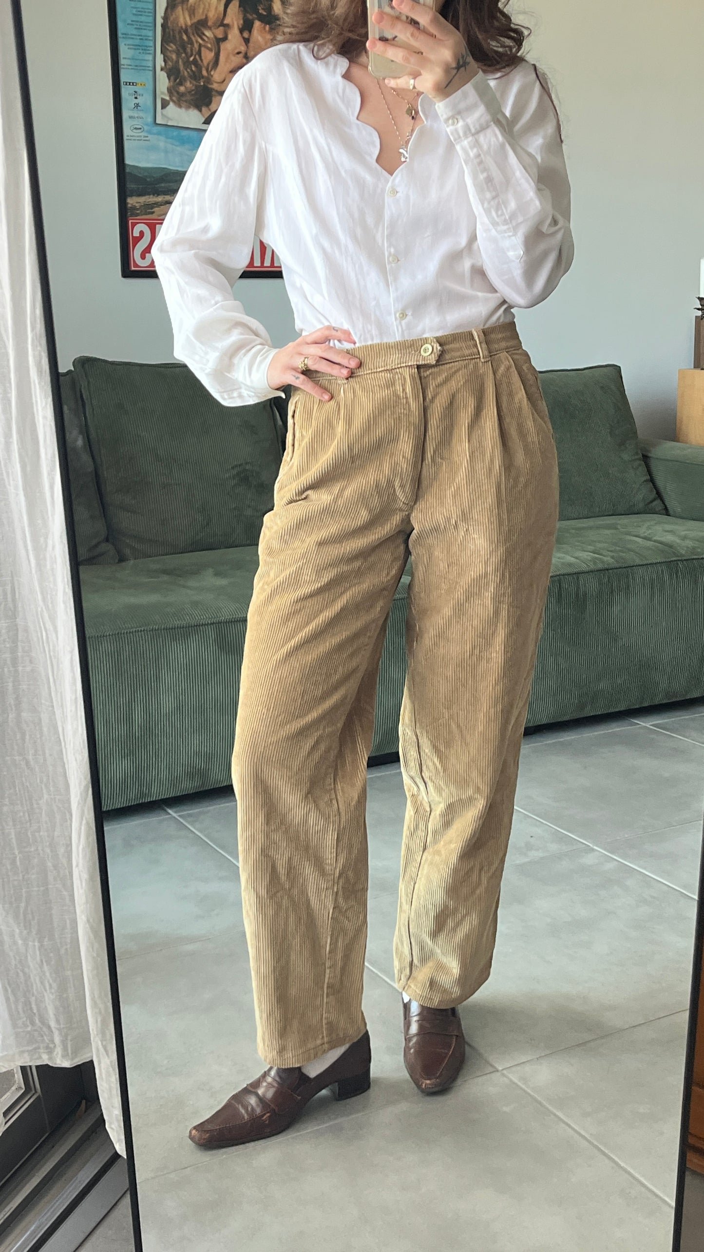 Benetton Mid-Rise Corduroy Pants