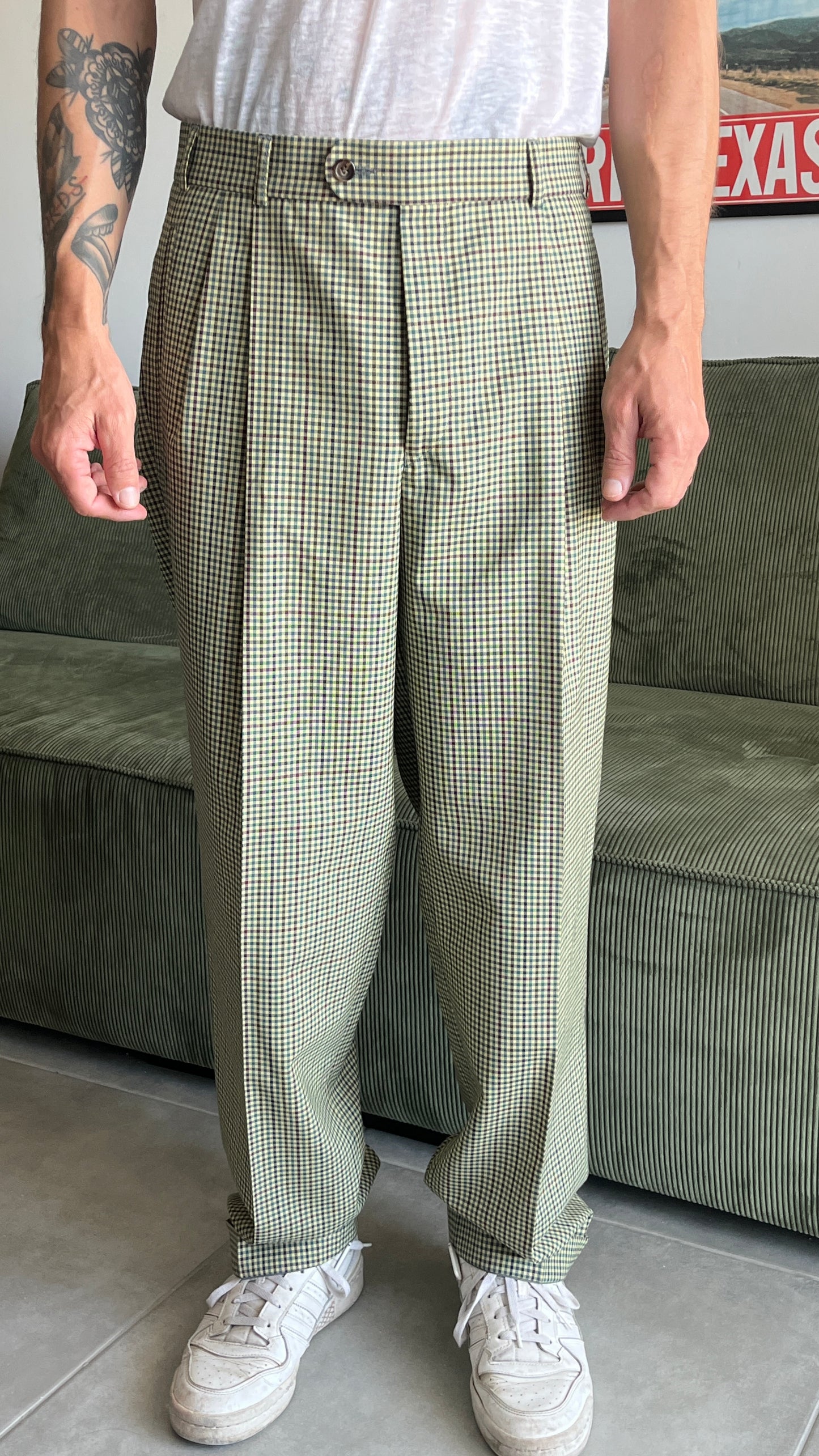 Checked Tailored Pants