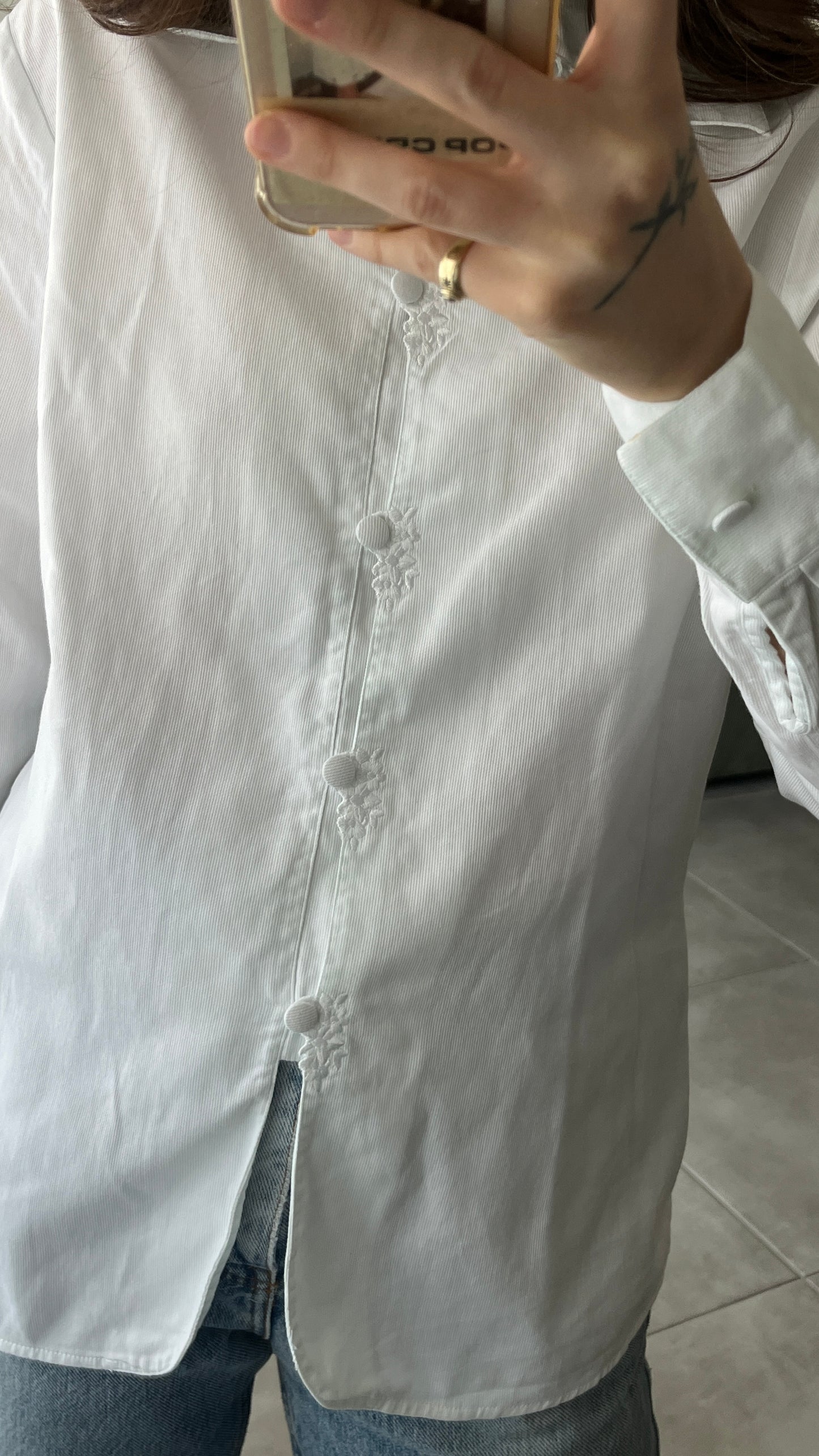 Embroidered Button-Up Shirt