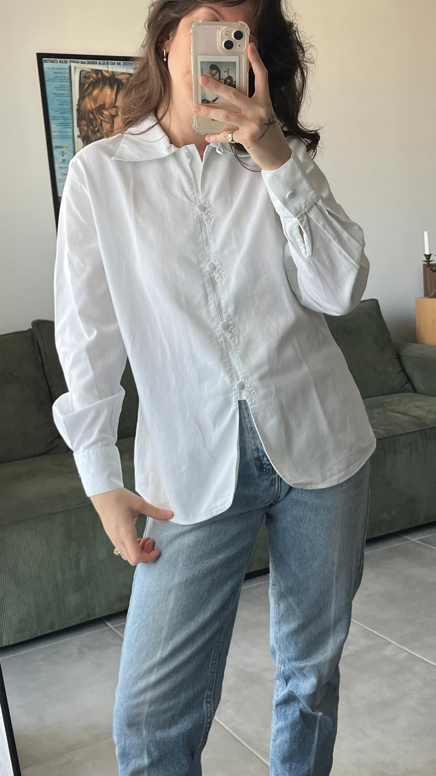 Embroidered Button-Up Shirt