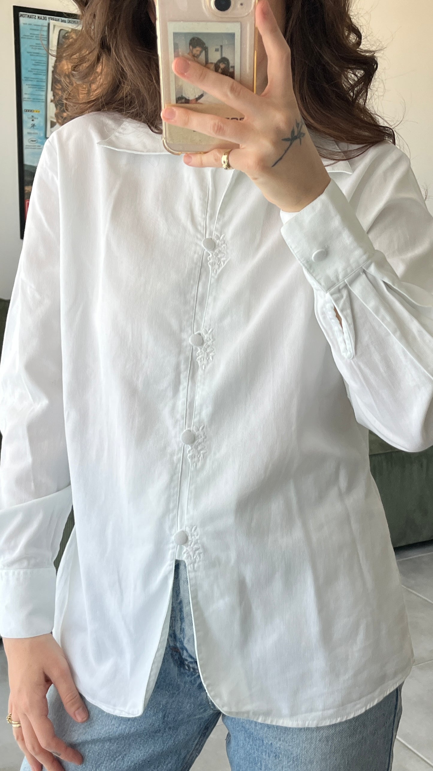 Embroidered Button-Up Shirt