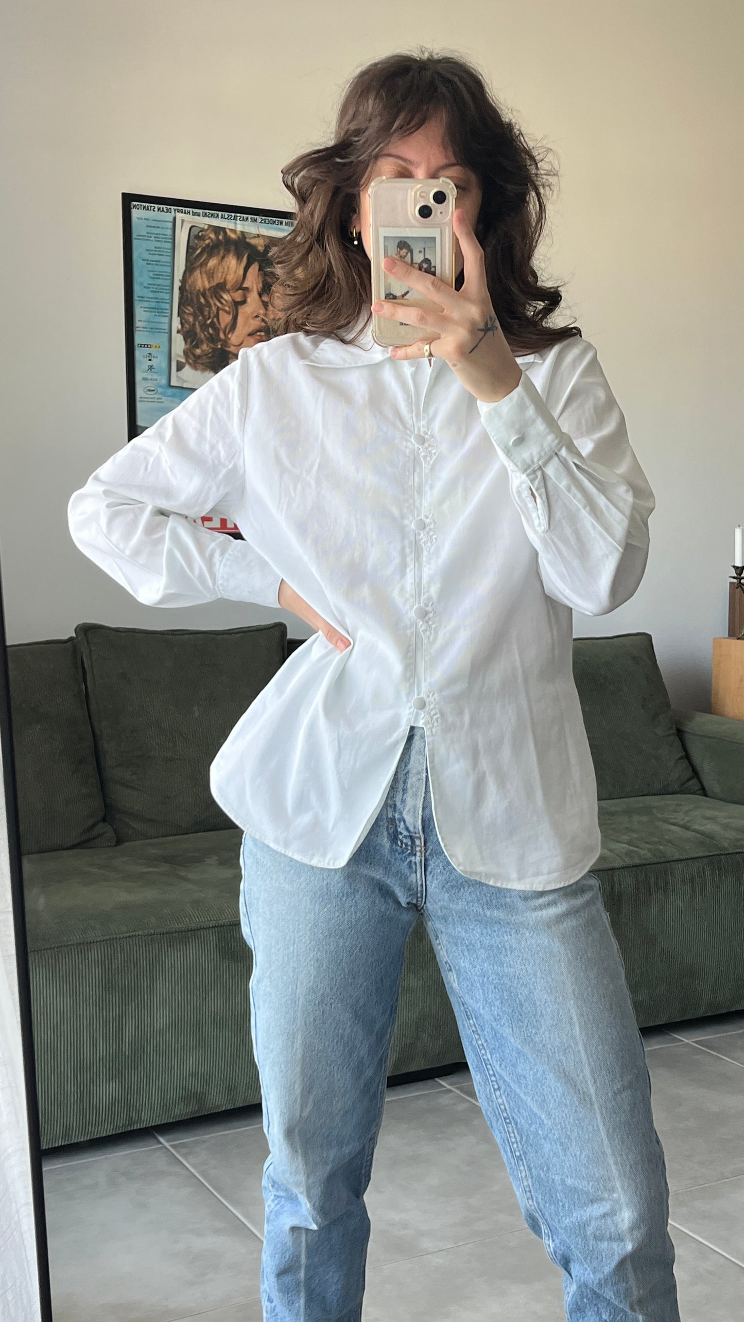 Embroidered Button-Up Shirt