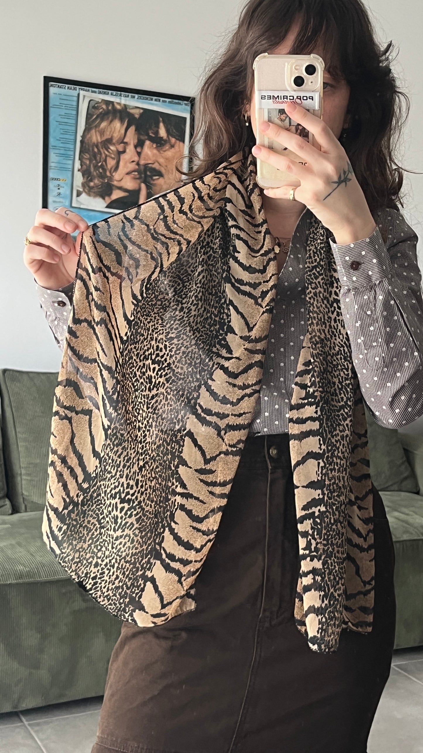 Straight Leopard Chiffon Scarf