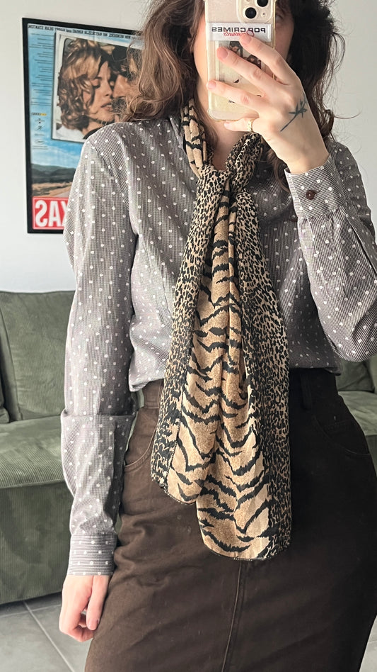 Straight Leopard Chiffon Scarf