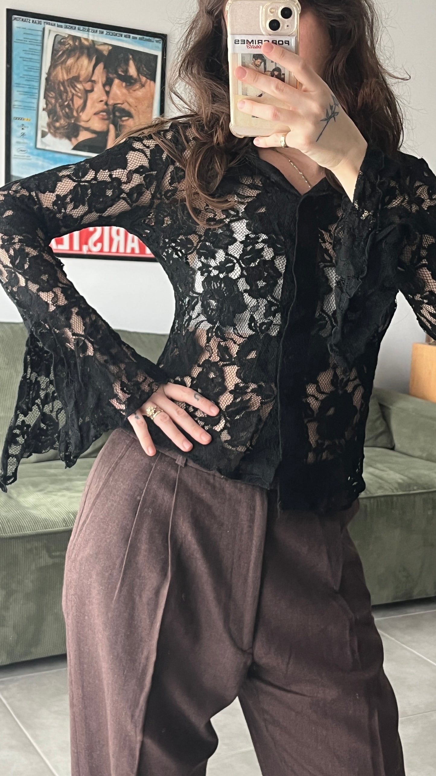 Lace Blouse with Bell Sleeves