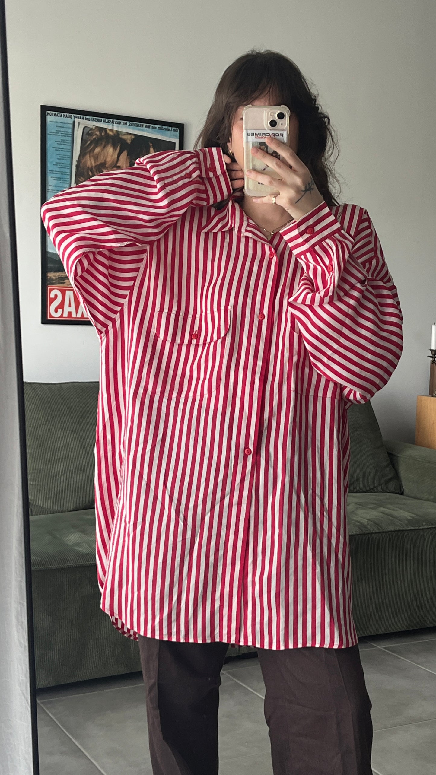 Striped Silk Button-Down Shirt