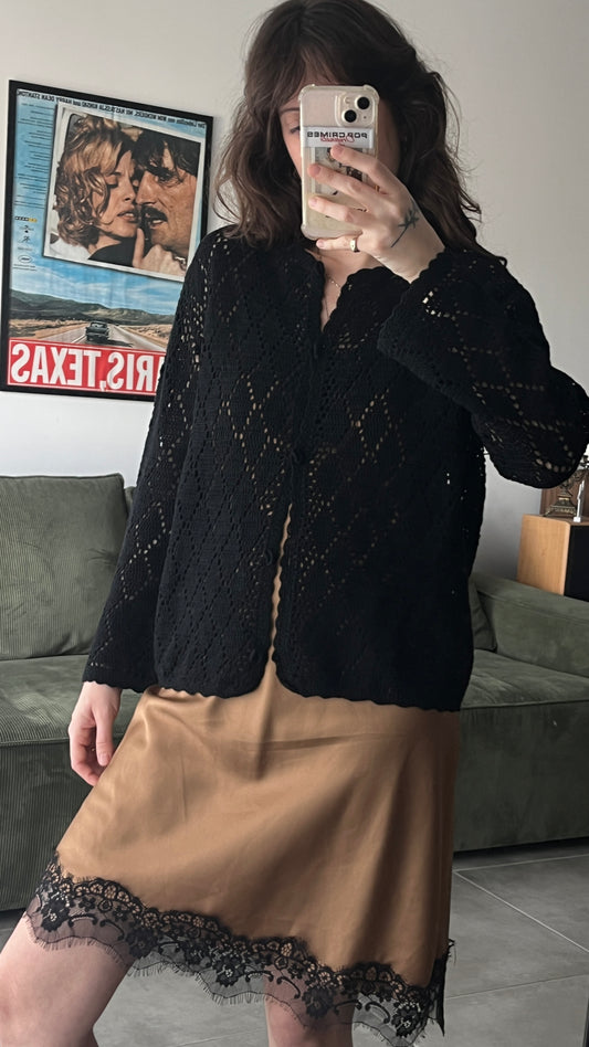 Crochet Cardigan with Diamond Pattern