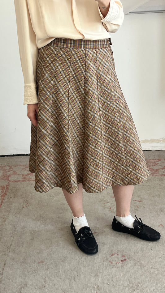 Plaid Midi Skirt