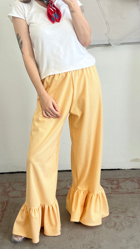 Handmade Checkered Ruffle Pants