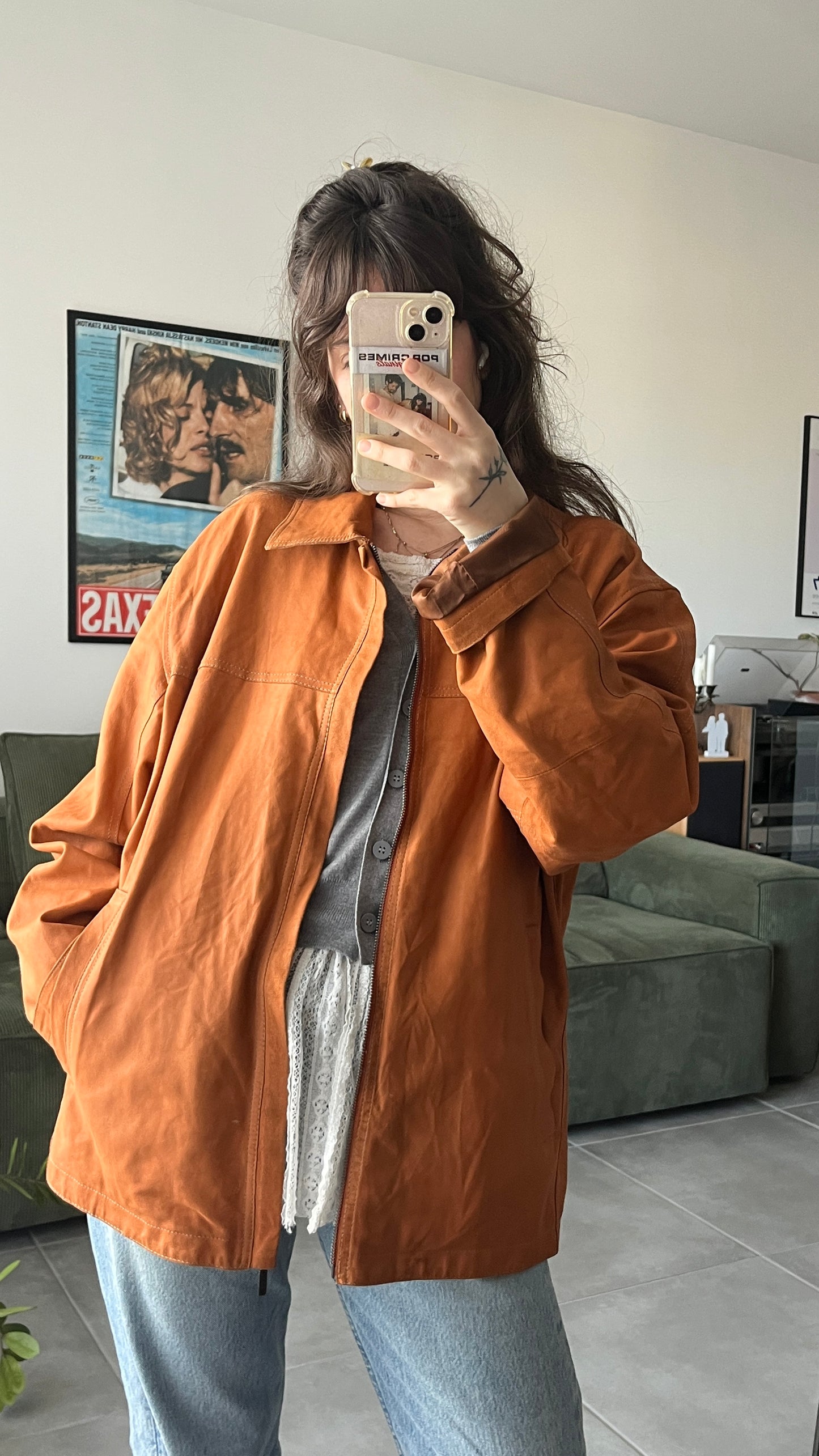 Thin Orange Suede Jacket