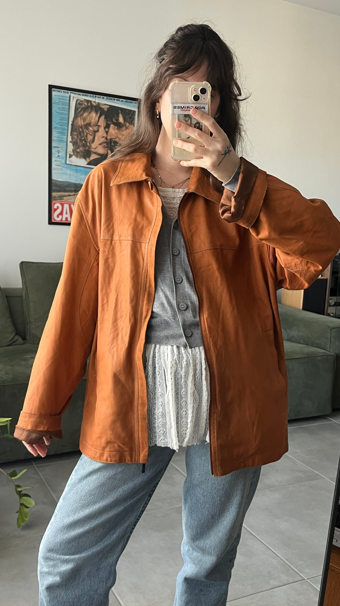 Thin Orange Suede Jacket