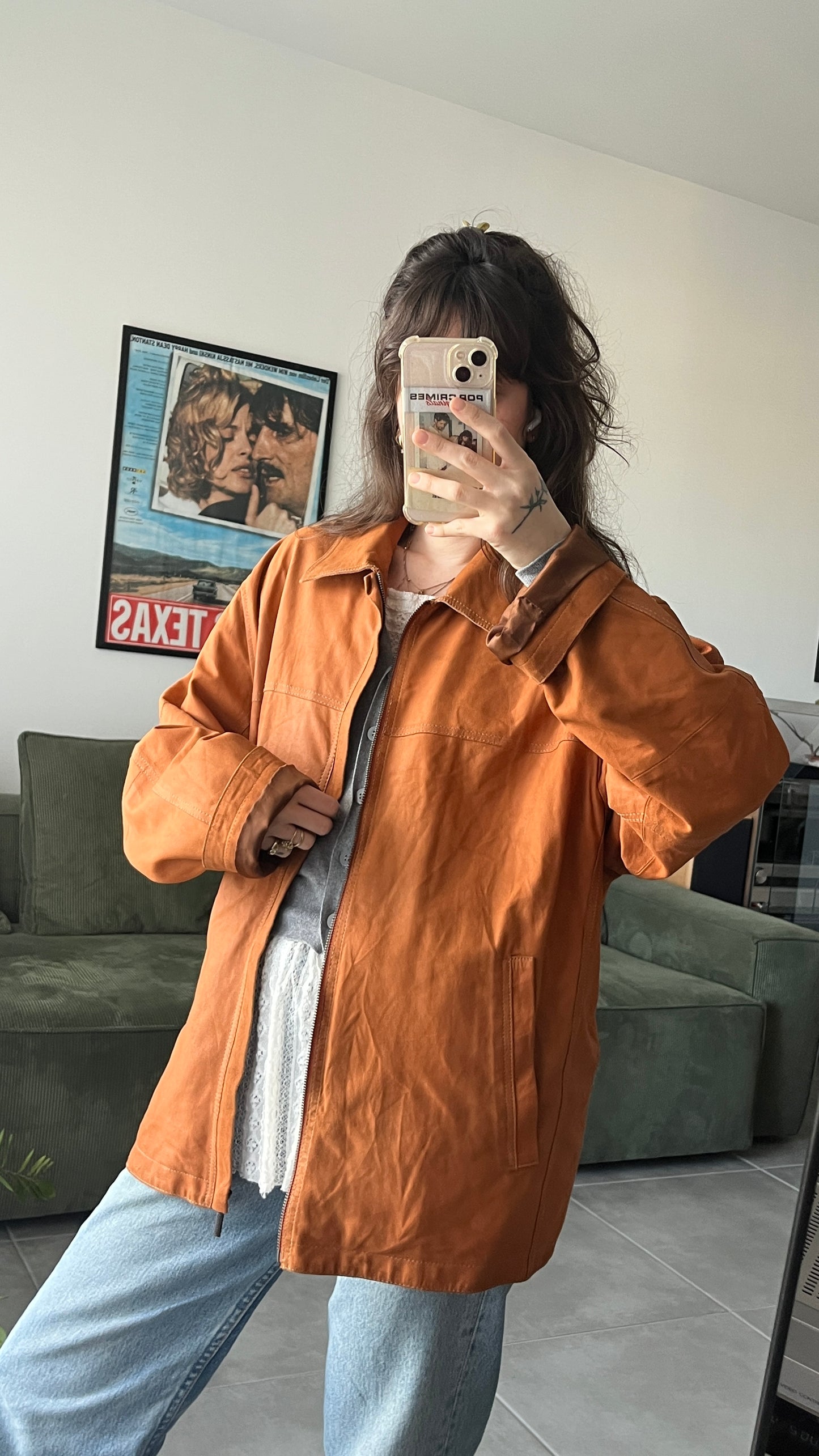 Thin Orange Suede Jacket
