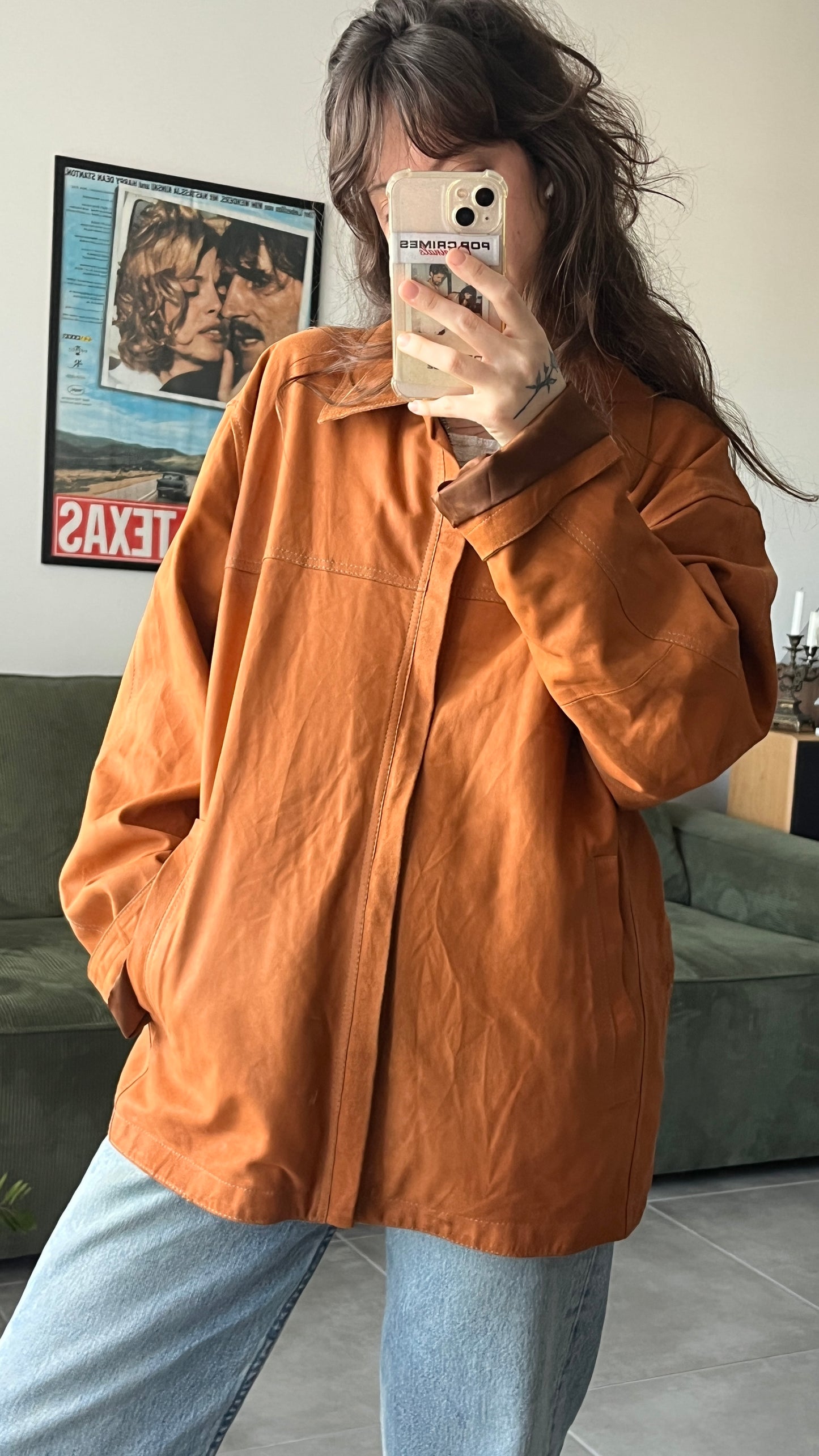 Thin Orange Suede Jacket