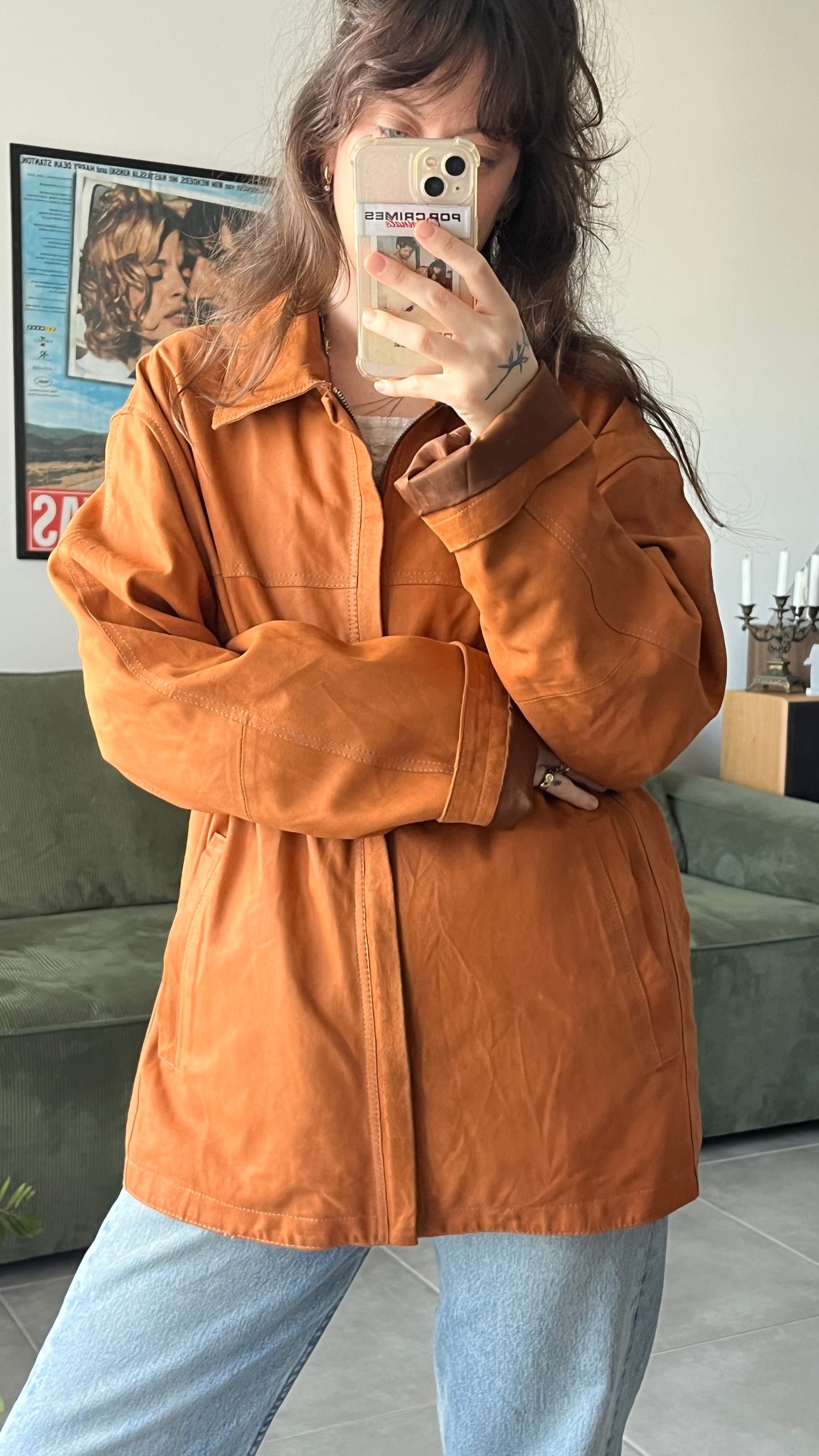 Thin Orange Suede Jacket