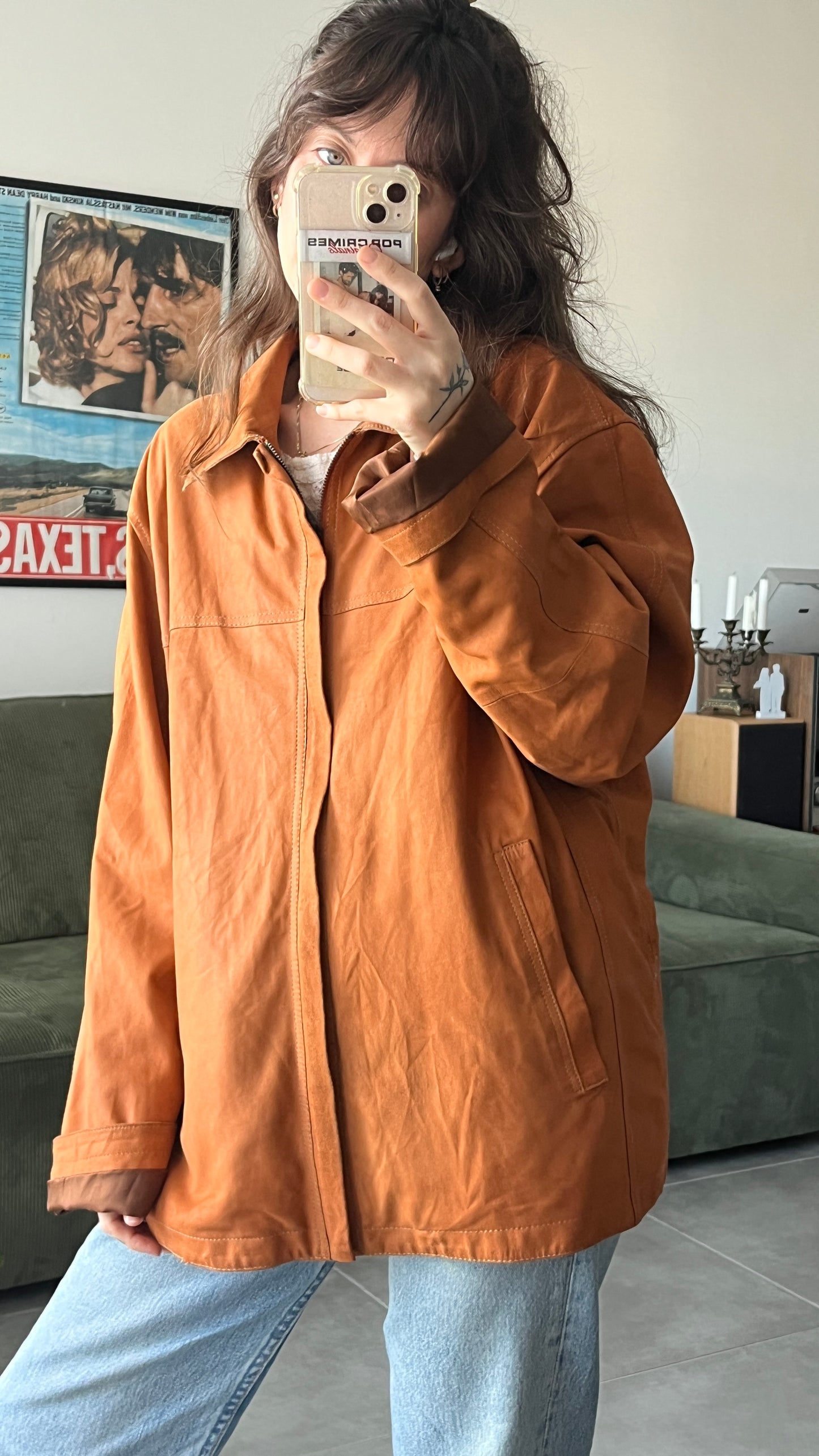 Thin Orange Suede Jacket