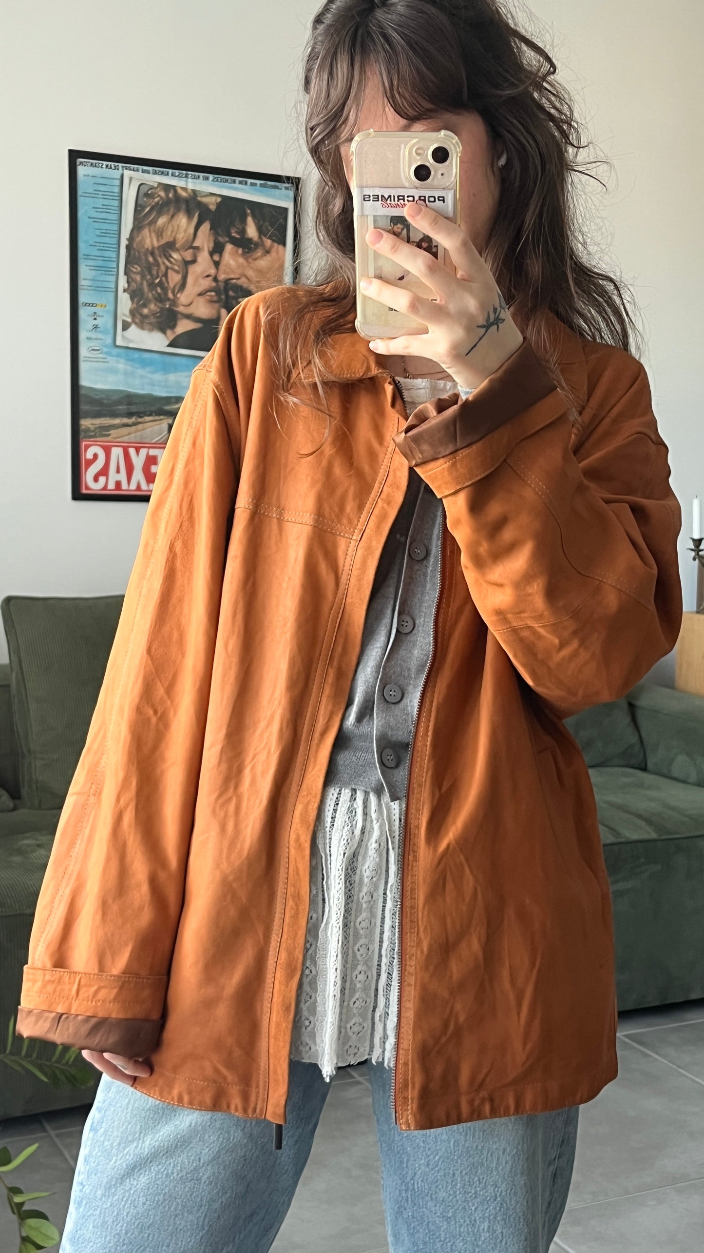 Thin Orange Suede Jacket
