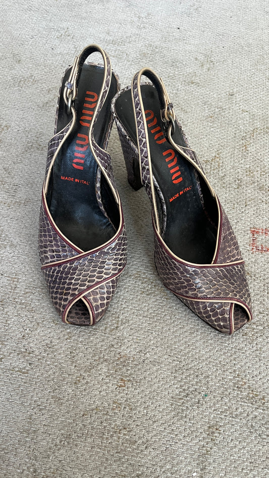 Miu Miu Snake Leather Heels