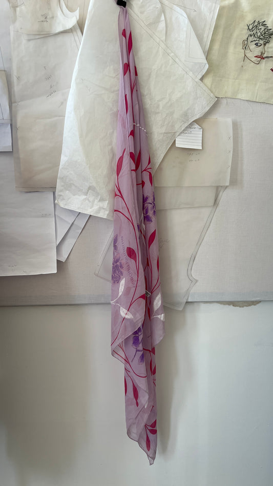 Purple Silk Chiffon Scarf by Emanuel Ungaro