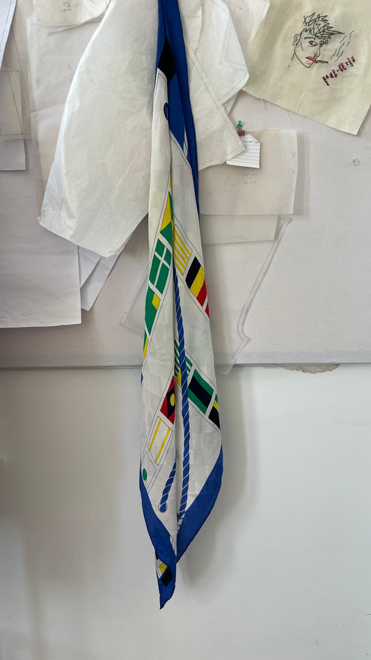 Flag Print Silk Scarf by Bernard Perris