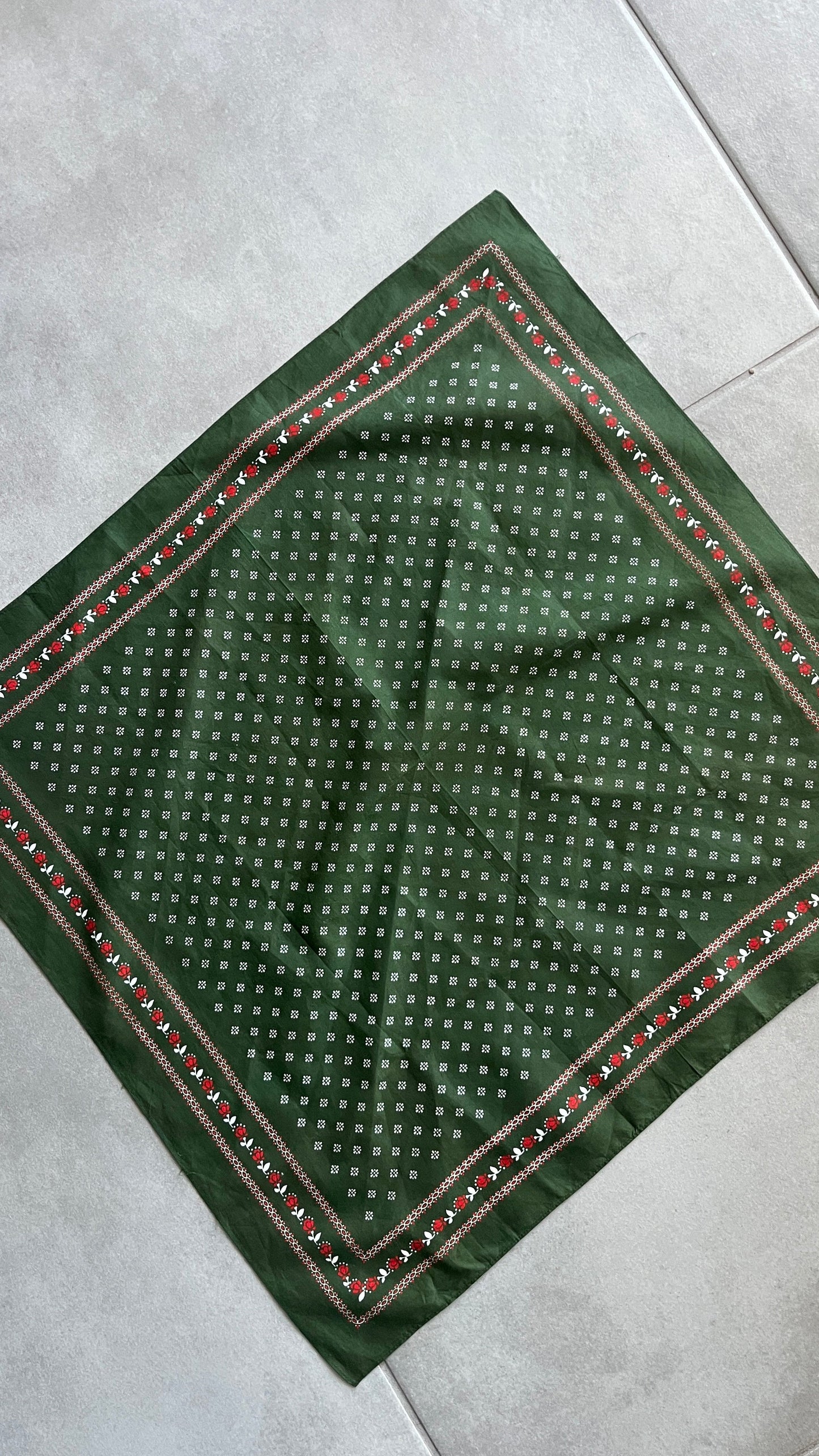 Green Cotton Bandana