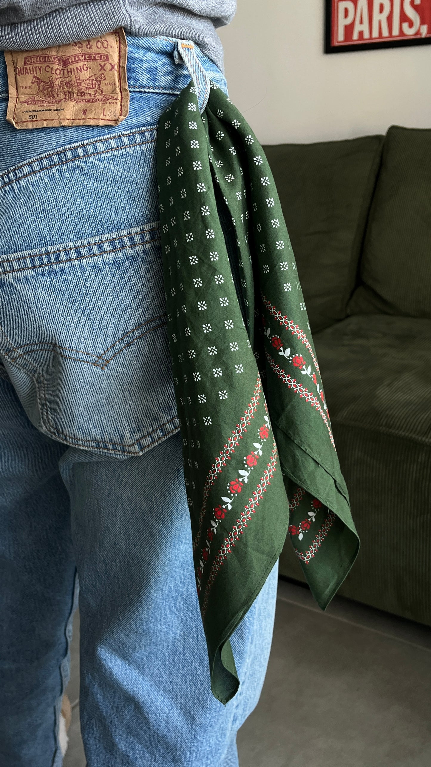 Green Cotton Bandana