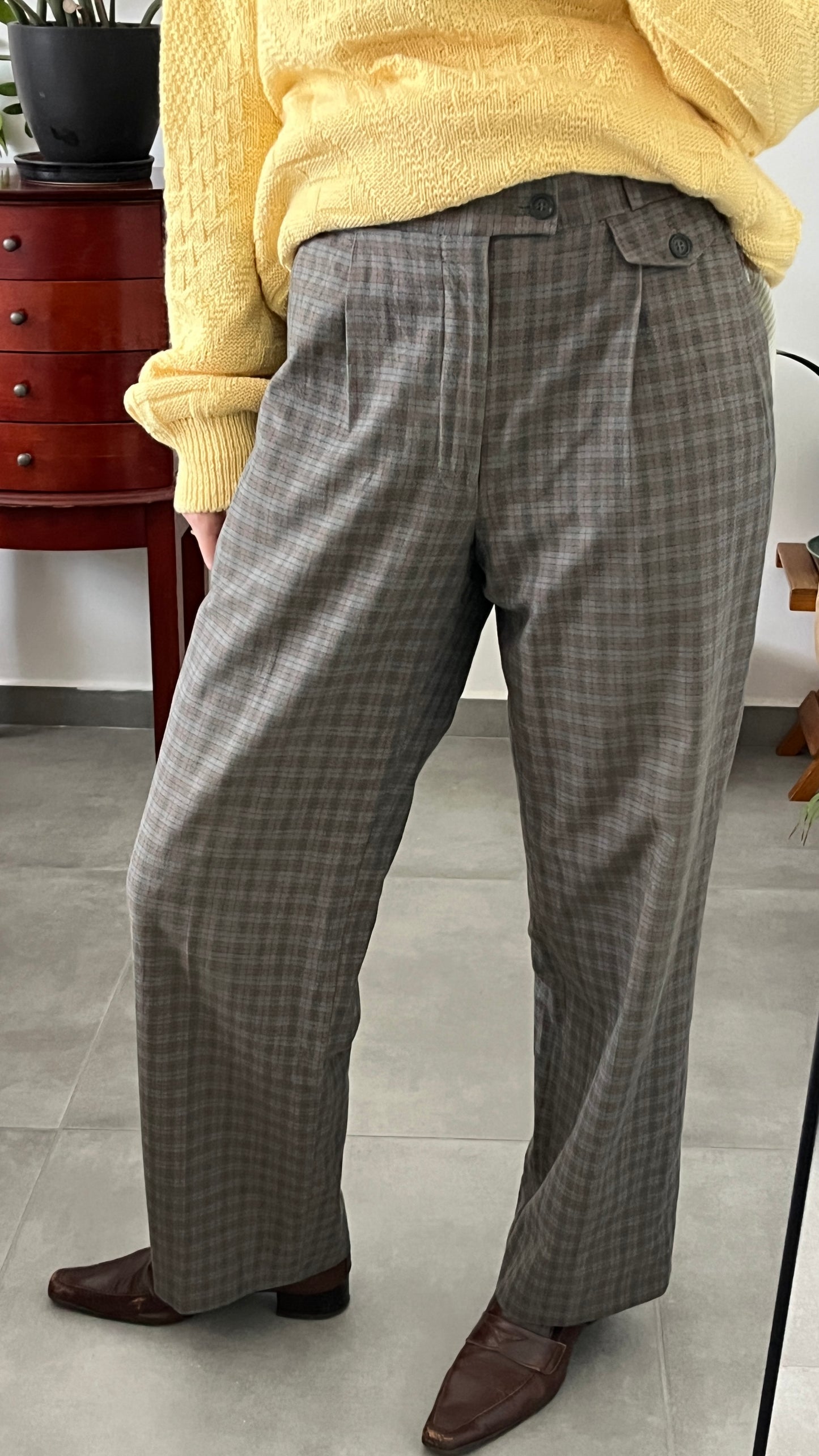 Tailored Checkered Trousers
