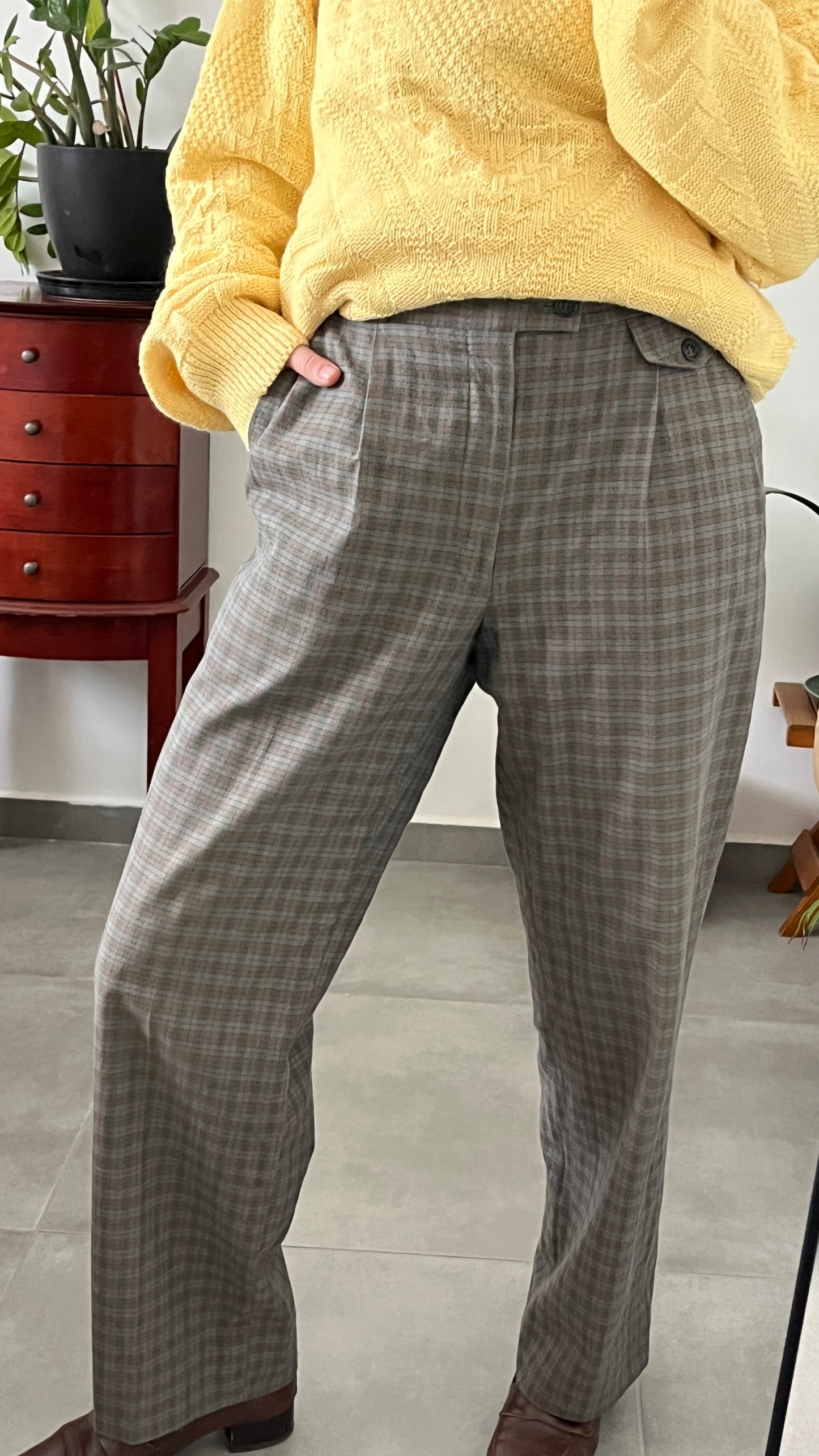 Tailored Checkered Trousers