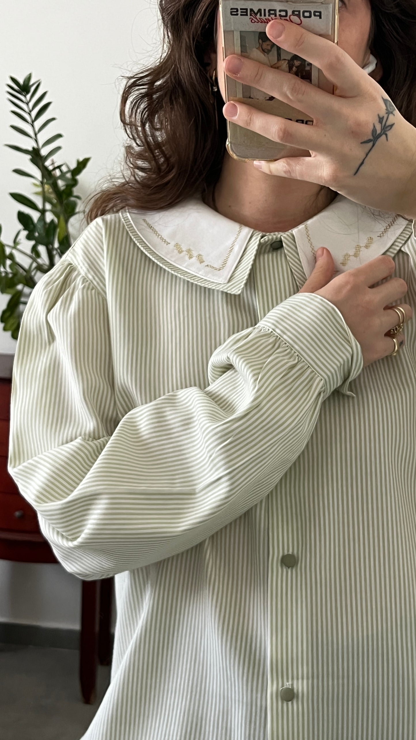 Striped Blouse with Peter Pan Collar