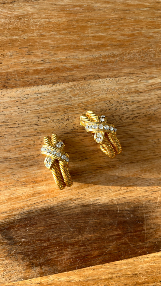 Gold-Tone Clip-On Earrings – X