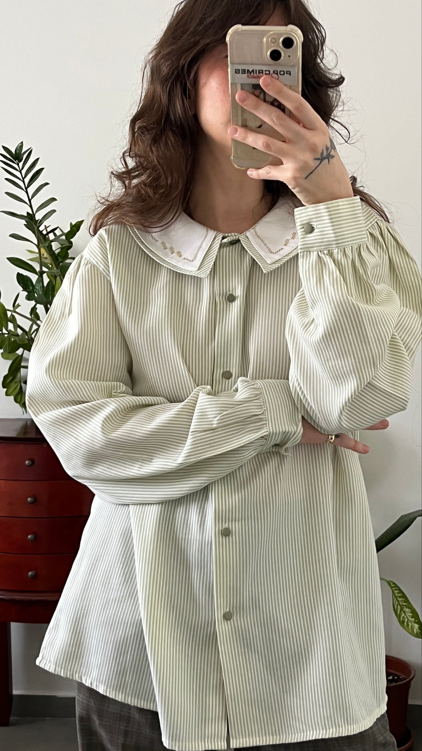 Striped Blouse with Peter Pan Collar