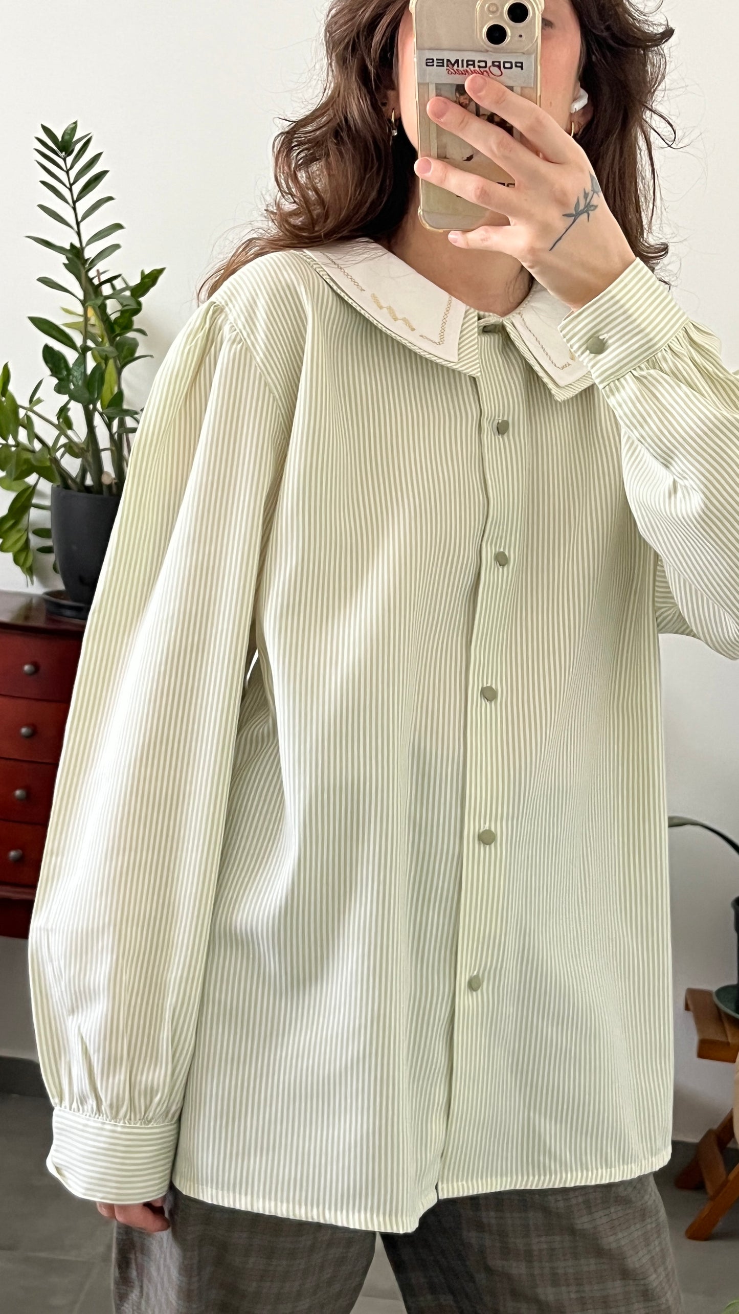 Striped Blouse with Peter Pan Collar